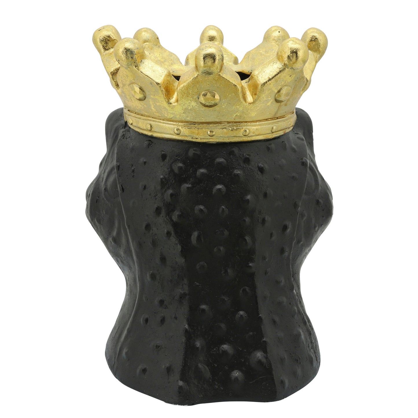 Resin 12" Gecko W/ Crown, Black