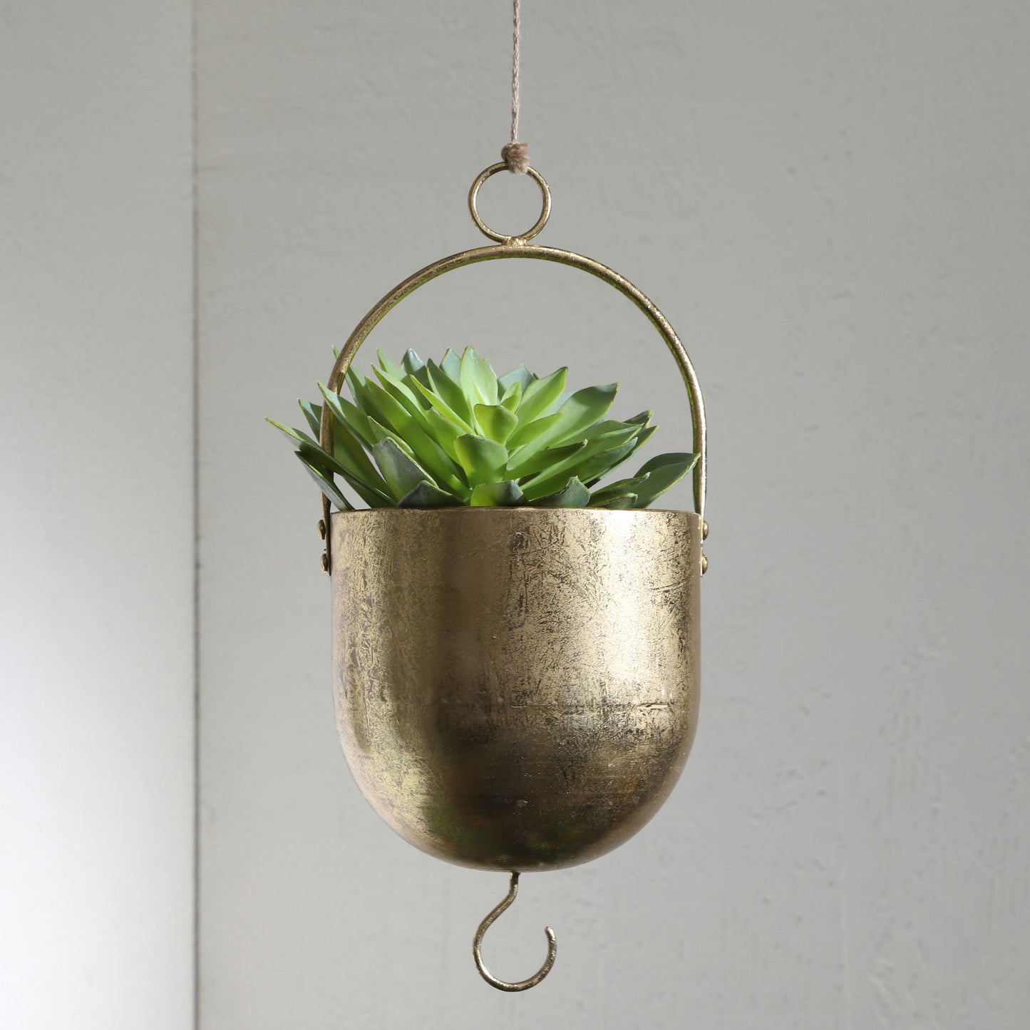 Metal 6" Hanging Planter, Gold