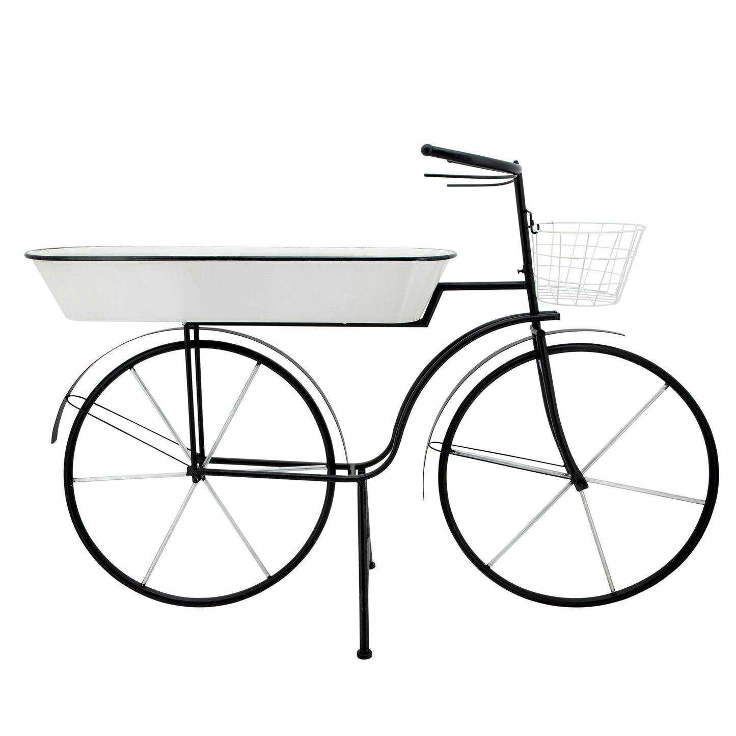 Metal 30"h Bike Planter, White Kd