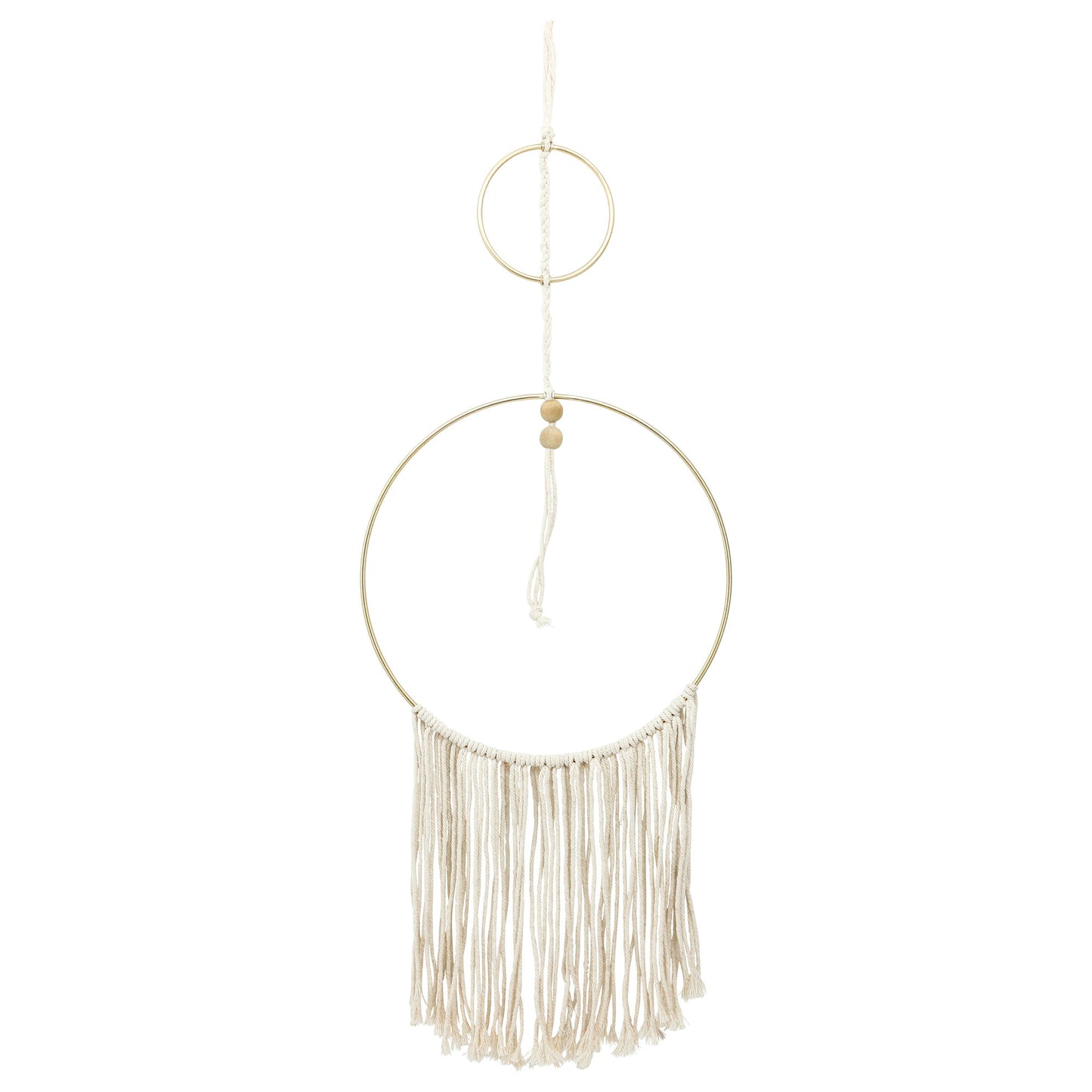 Metal, 30" Curvy Wall Accent W/ Tassels, Natural
