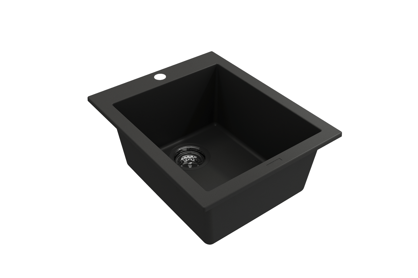 Campino Uno Dual Mount Granite Composite 16" Single Bowl Bar Sink in Matte Black