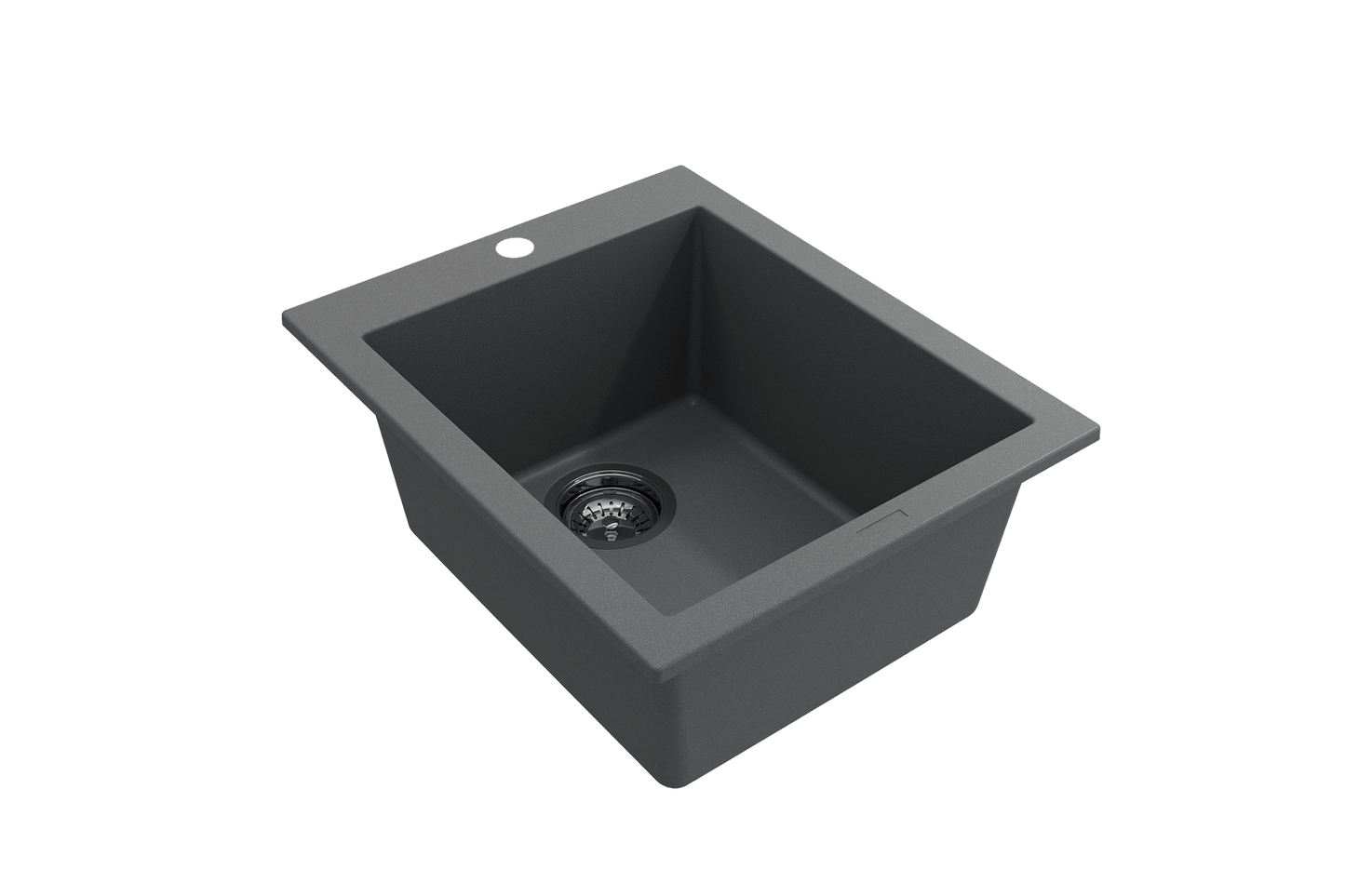 Campino Uno Dual Mount Granite Composite 16" Single Bowl Bar Sink Concrete Gray