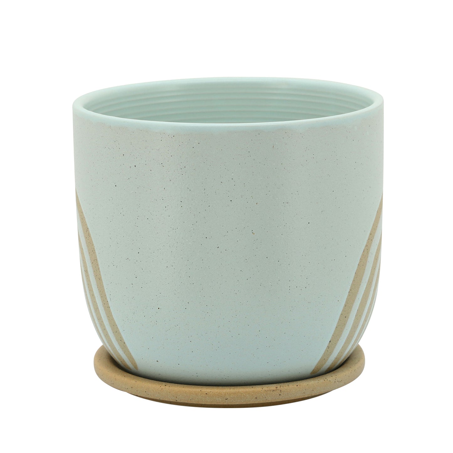 8" Arch Planter W/ Saucer, Mint