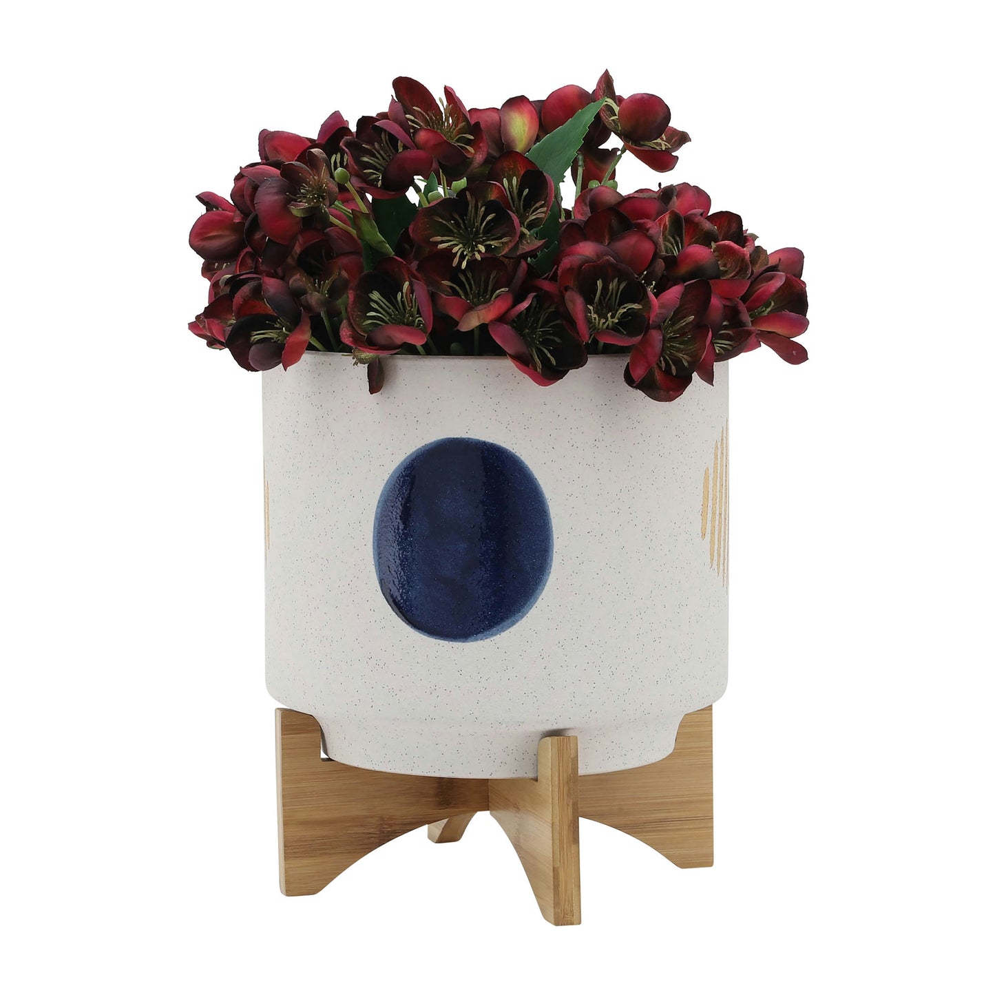 10" Funky Planter W/ Stand, White