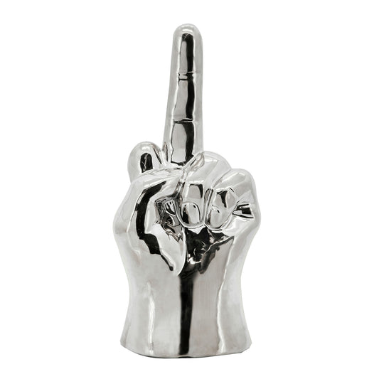 8" Dirty Finger Sign, Silver