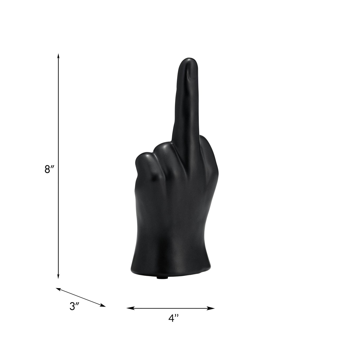 8" Dirty Finger Sign, Matte Black