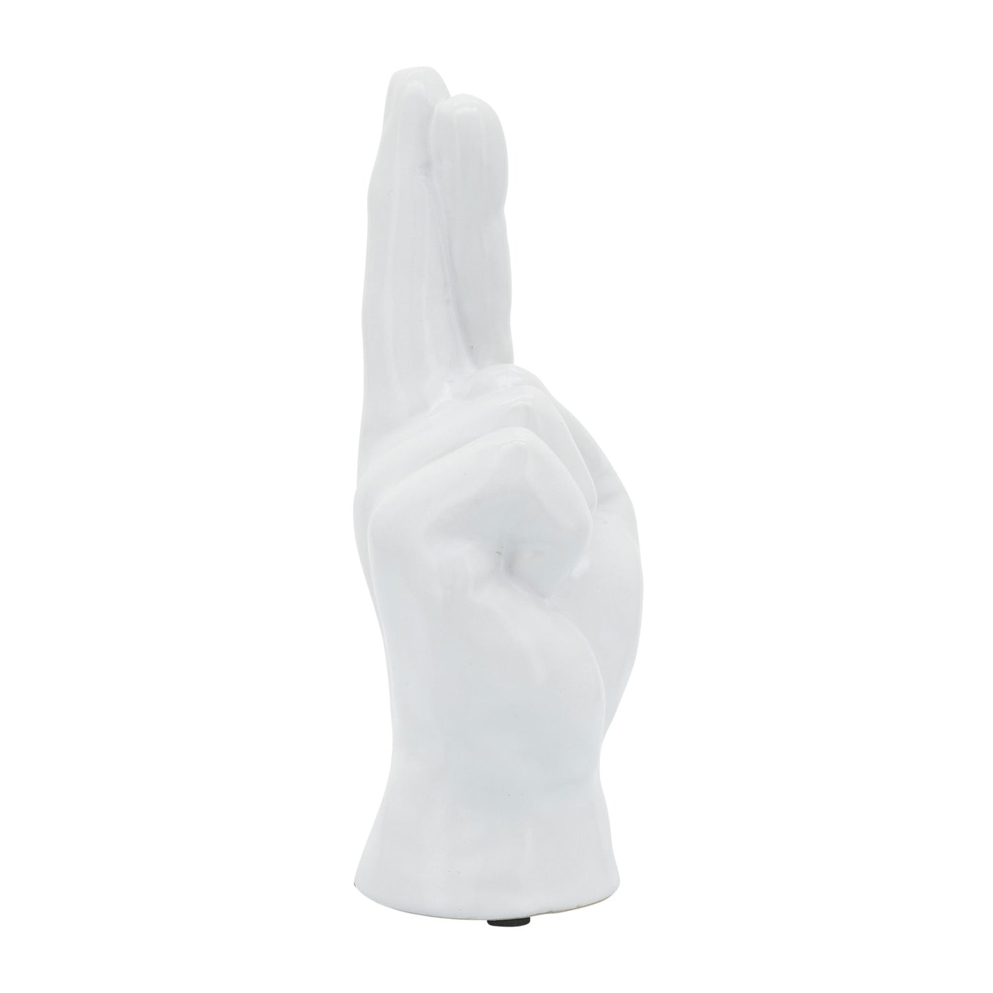8"h, Crossing Fingers, White