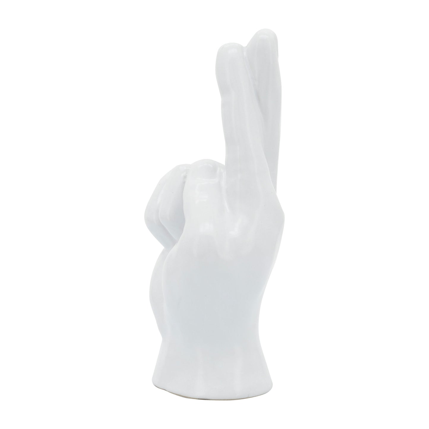 8"h, Crossing Fingers, White