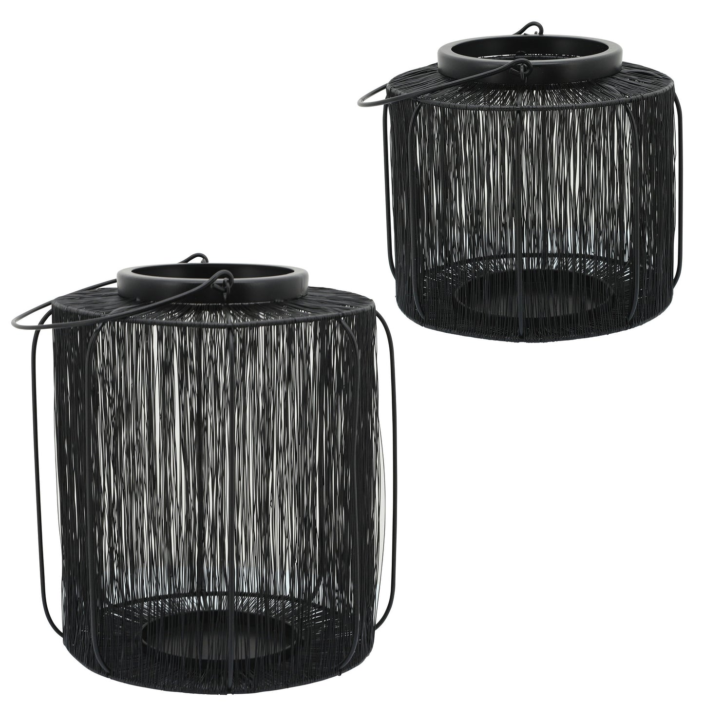 Metal, 10" Wire Lantern, Black