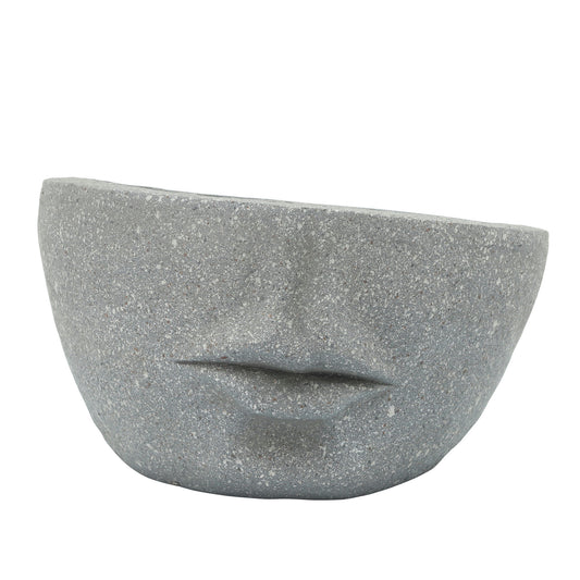 Resin 12" Slanted Half-face Planter, Cement