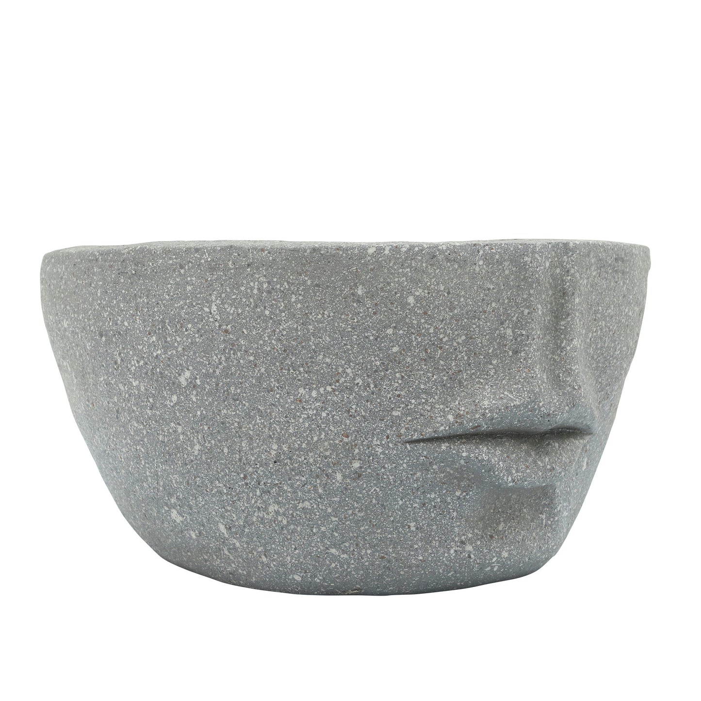 Resin 12" Slanted Half-face Planter, Cement