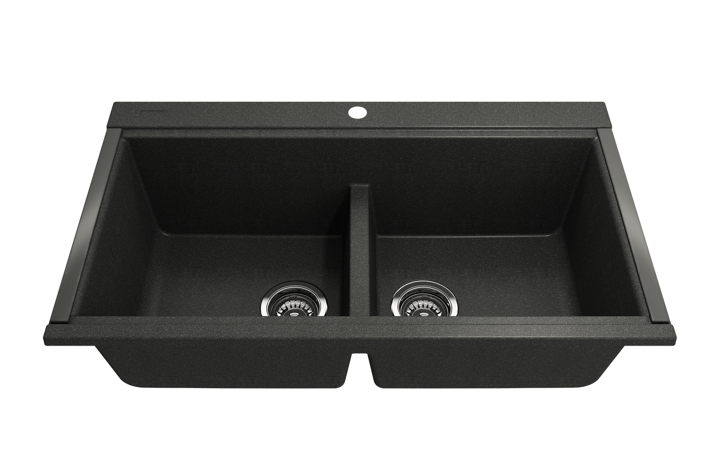 Undermount 33 in. Granite Composite Kitchen Sink with Integrated Workstation