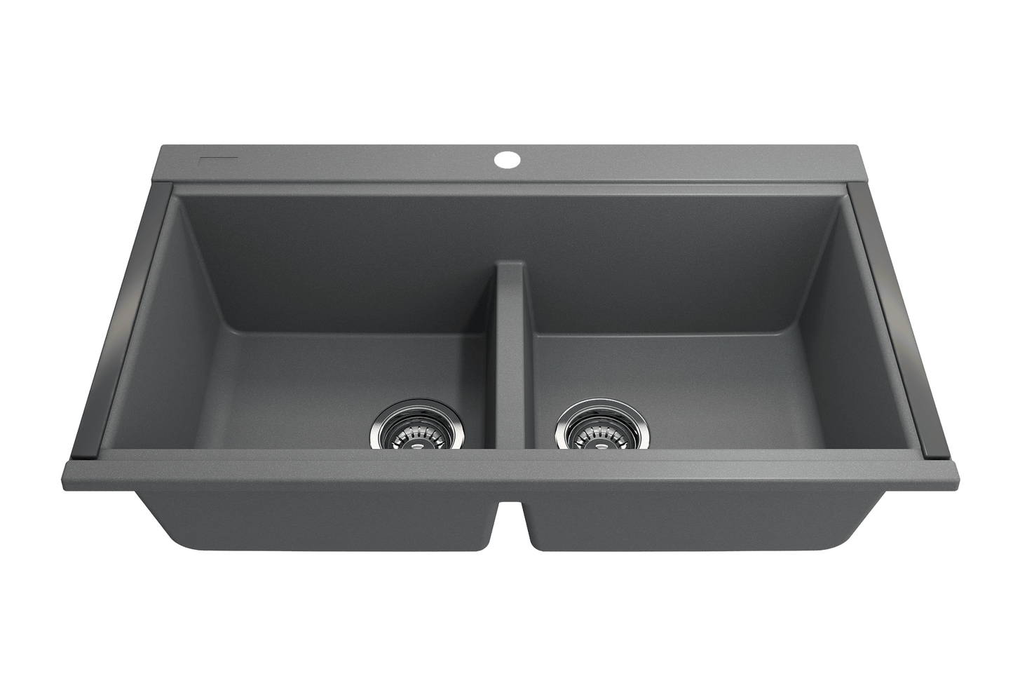 Undermount 33 in. Granite Composite Kitchen Sink with Integrated Workstation