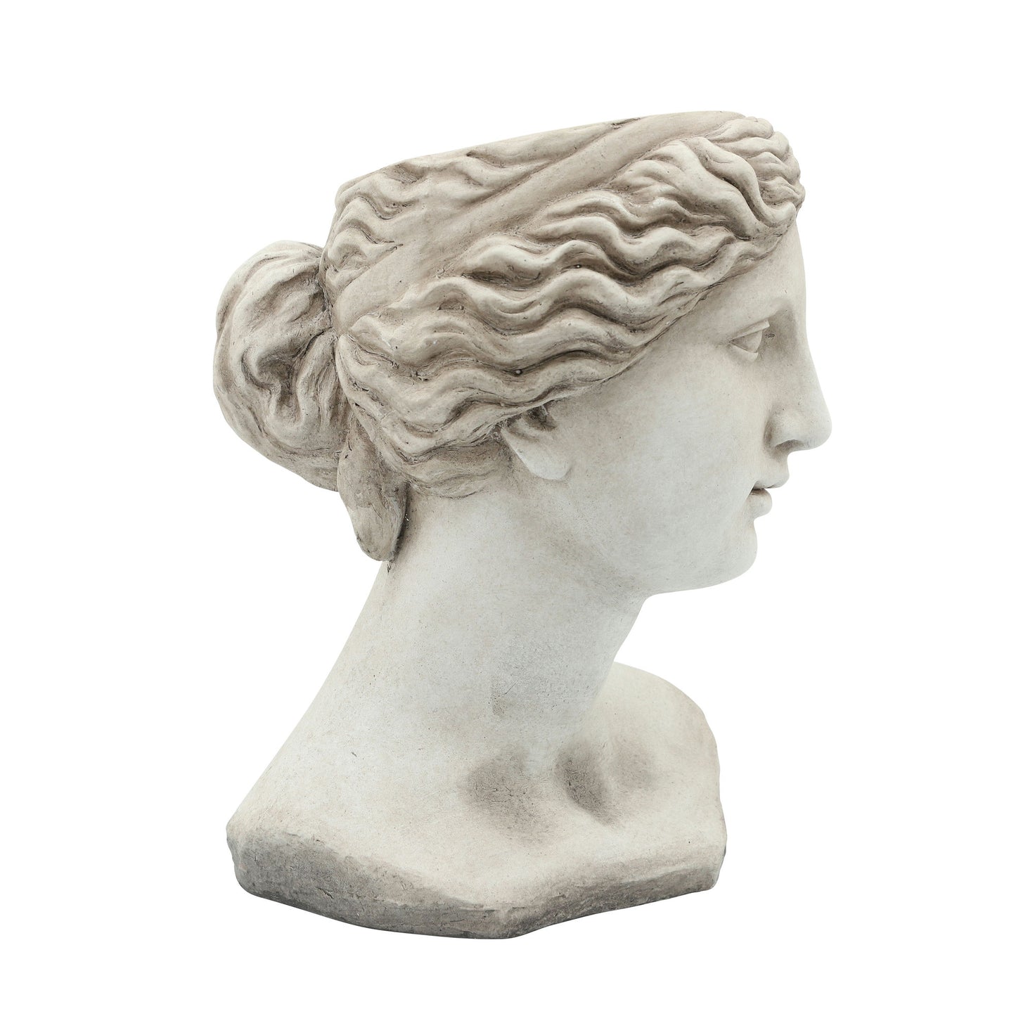 Resin 11" Lady Head Planter, Antique White