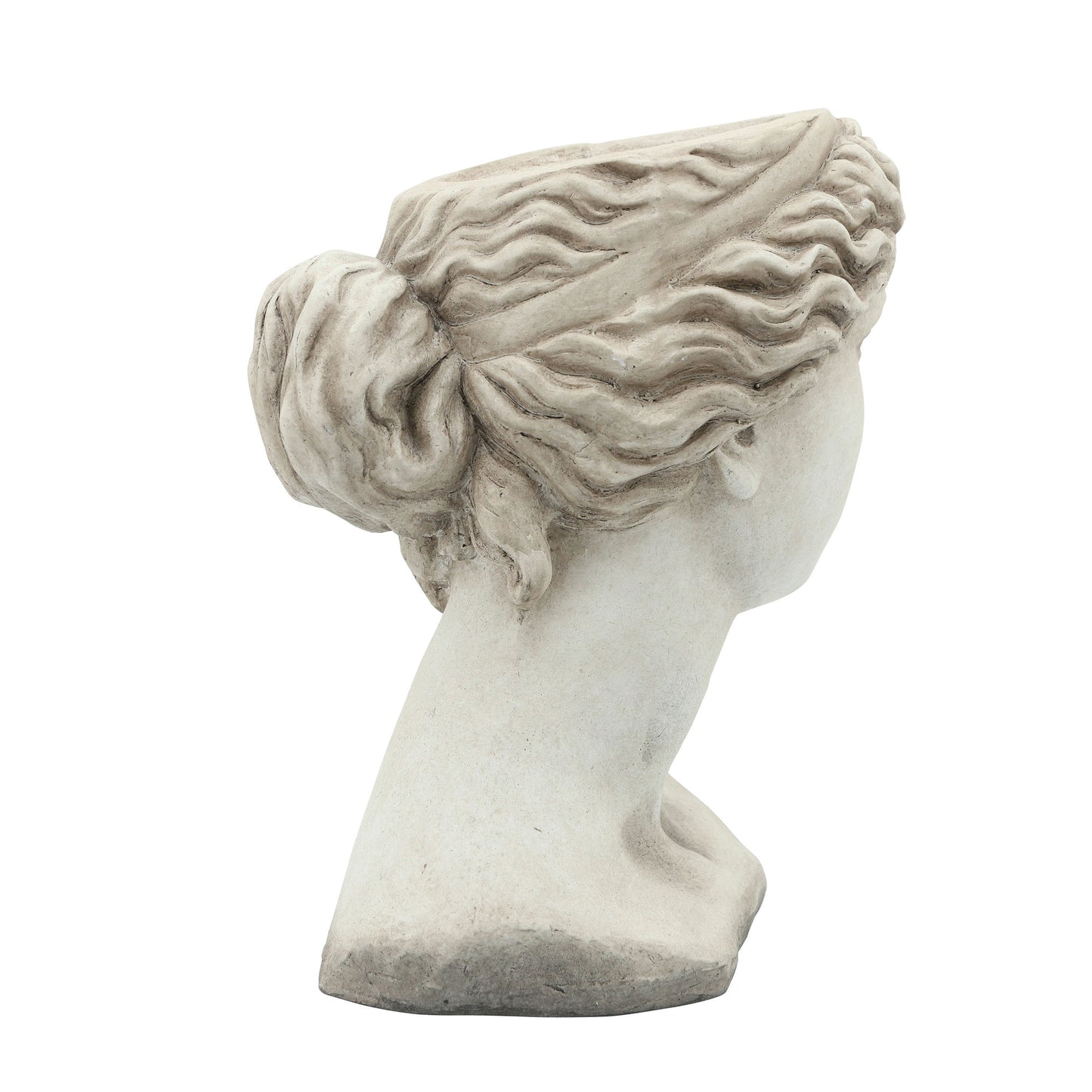 Resin 11" Lady Head Planter, Antique White