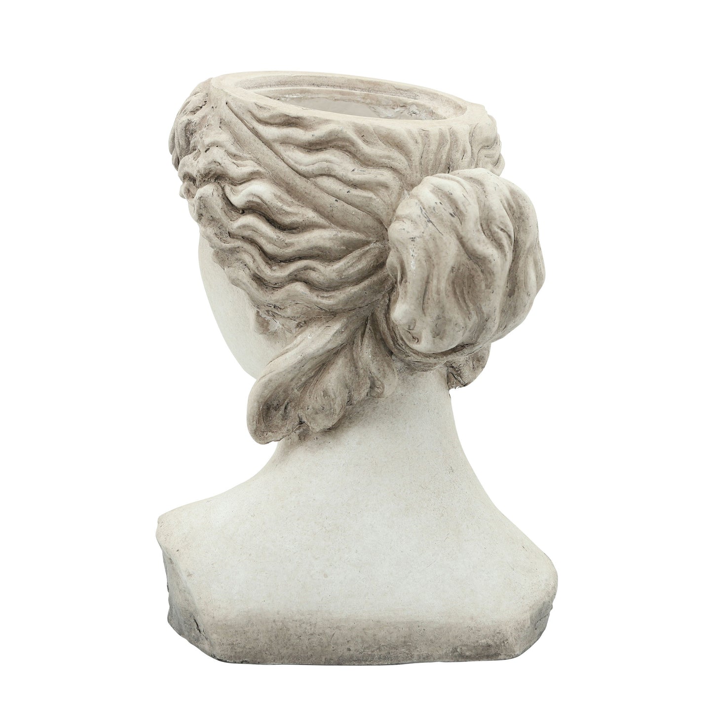 Resin 11" Lady Head Planter, Antique White