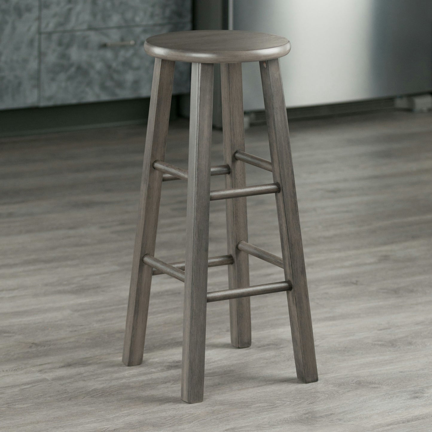 Ivy Square Leg Bar Stool, Rustic Oyster Gray