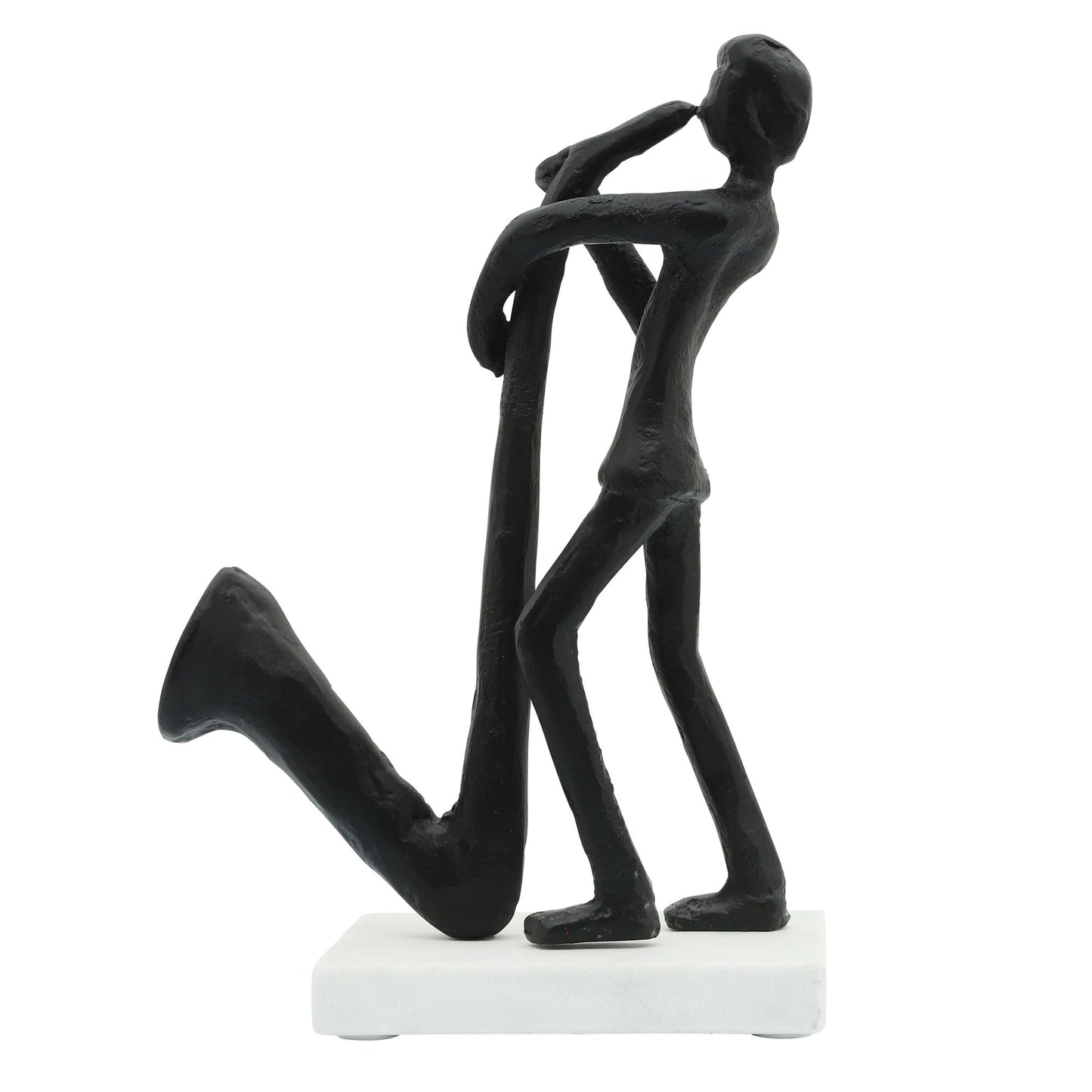 Metal 12"h Saxophonist, Black