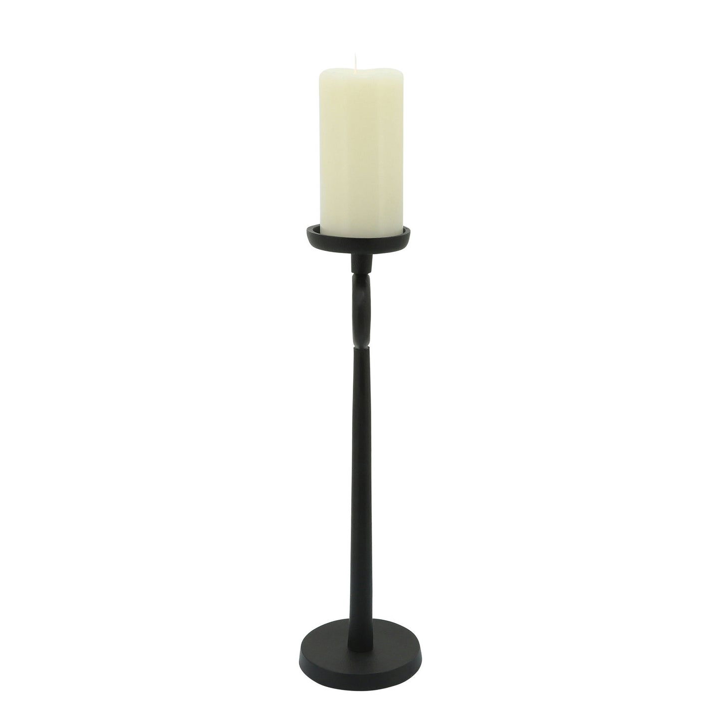 17"h Metal Candle Holder, Black