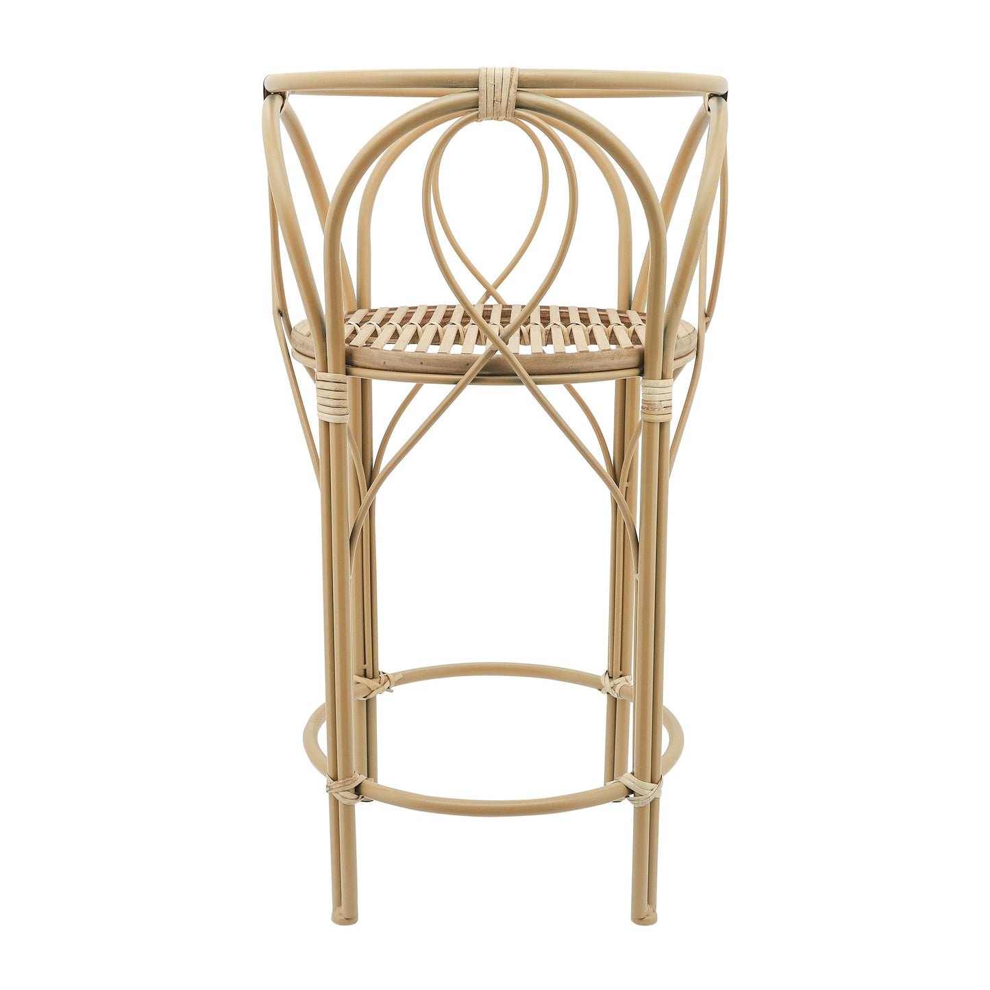 26"h Metal/wicker Planter Stand, Brown