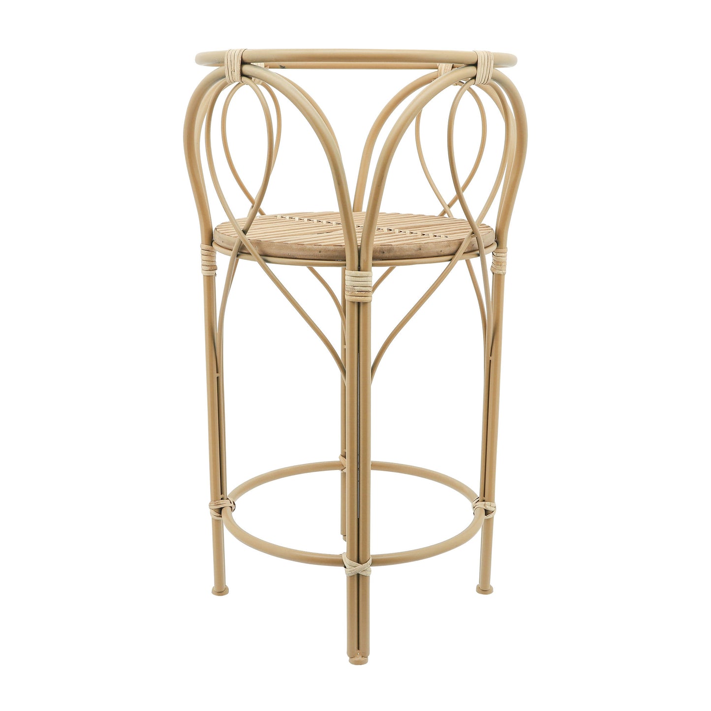 26"h Metal/wicker Planter Stand, Brown