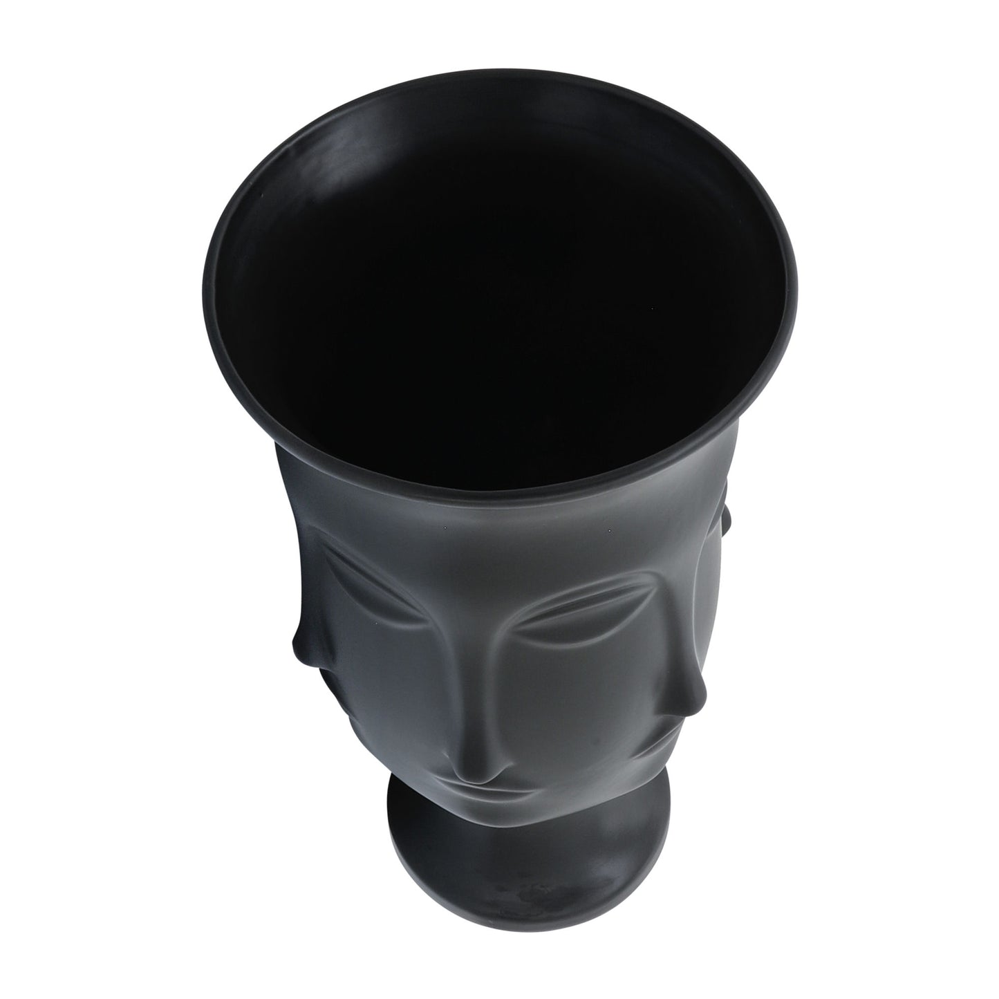 15"h Multi Faced Vase, Black