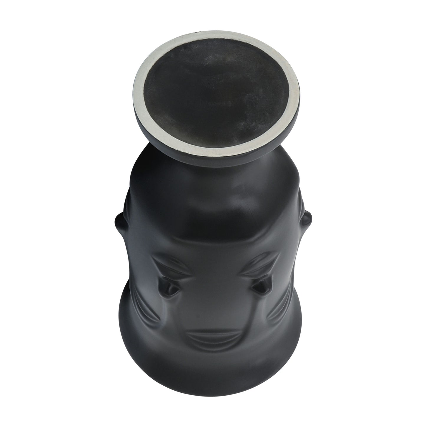 15"h Multi Faced Vase, Black