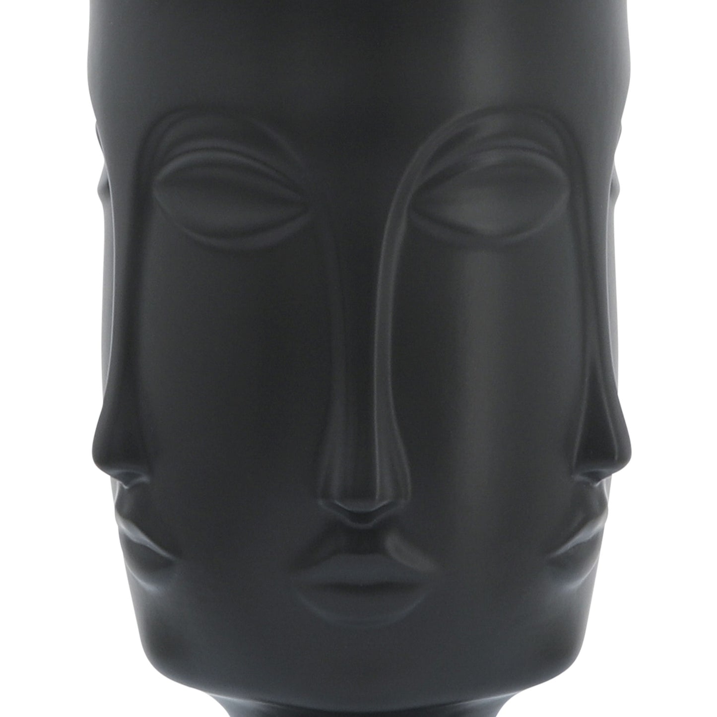 15"h Multi Faced Vase, Black
