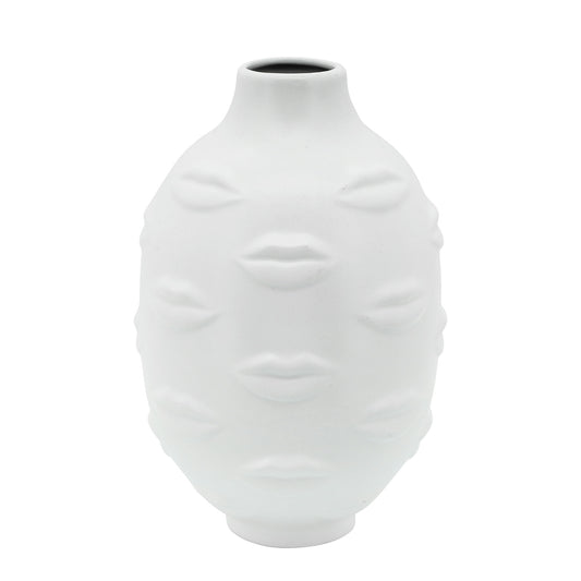 6" Lips Vase, White