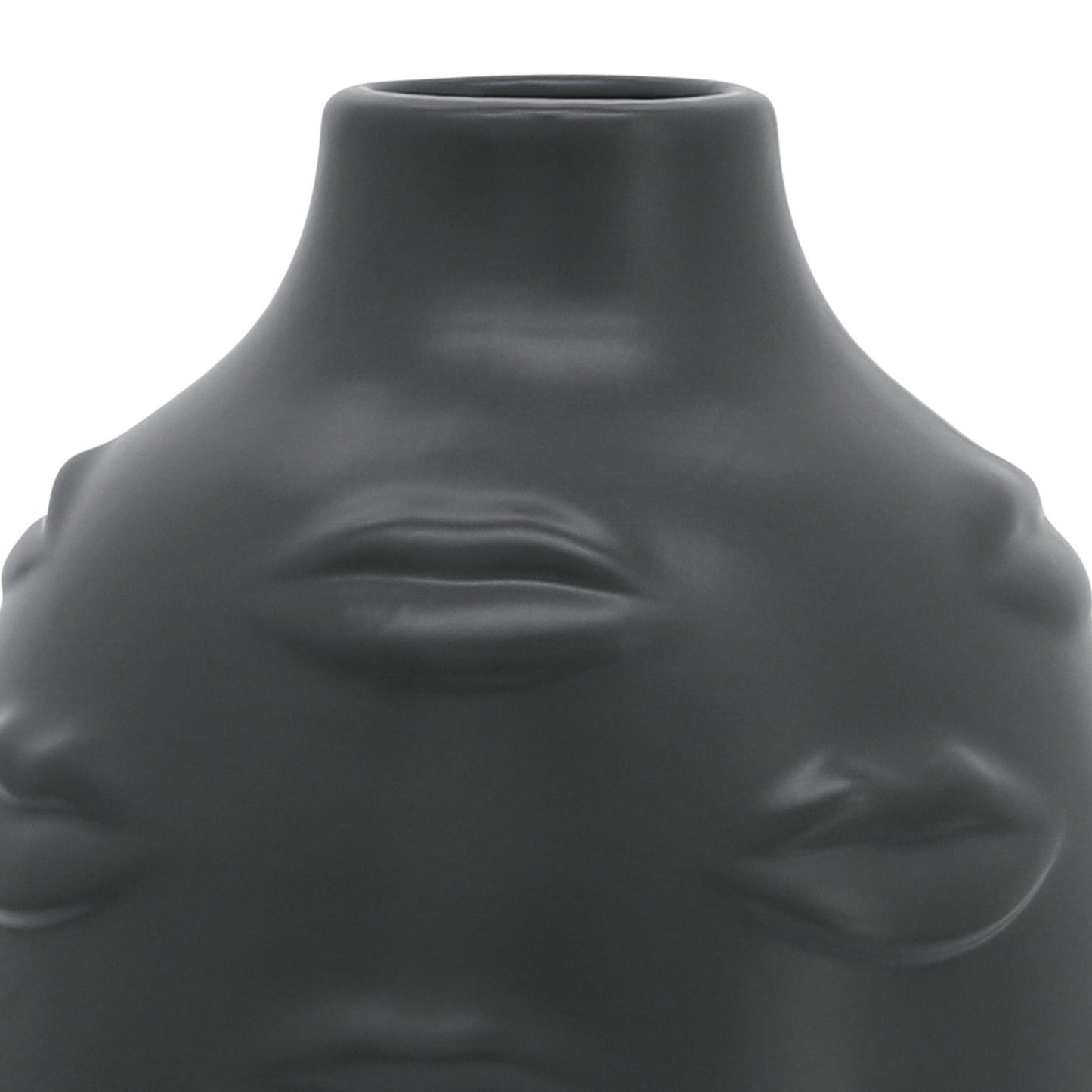 6" Lips Vase, Black