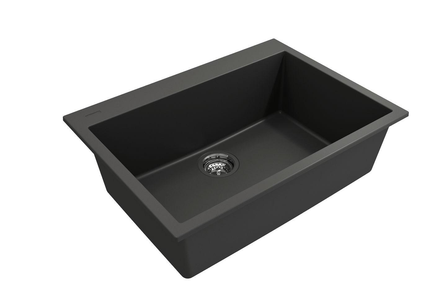 Campino Uno Dual-Mount 27" Single Bowl Granite Kitchen Sink in Matte Black