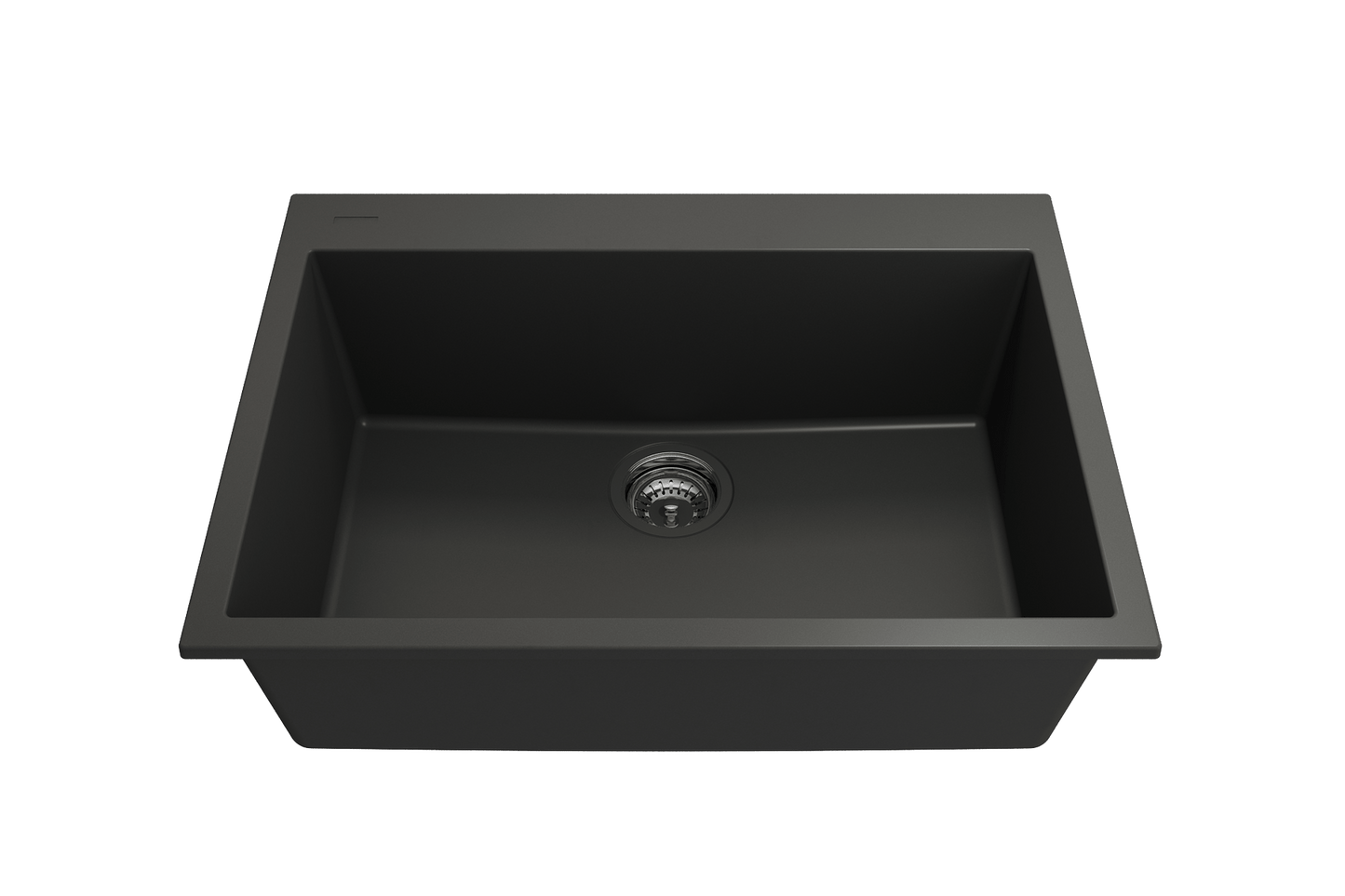 Campino Uno Dual-Mount 27" Single Bowl Granite Kitchen Sink in Matte Black