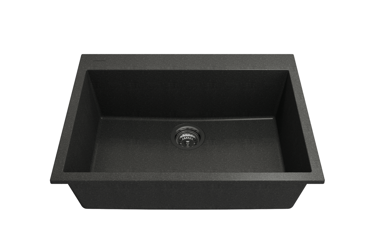 Campino Uno Dual-Mount 27" Single Bowl Granite Kitchen Sink in Metallic Black