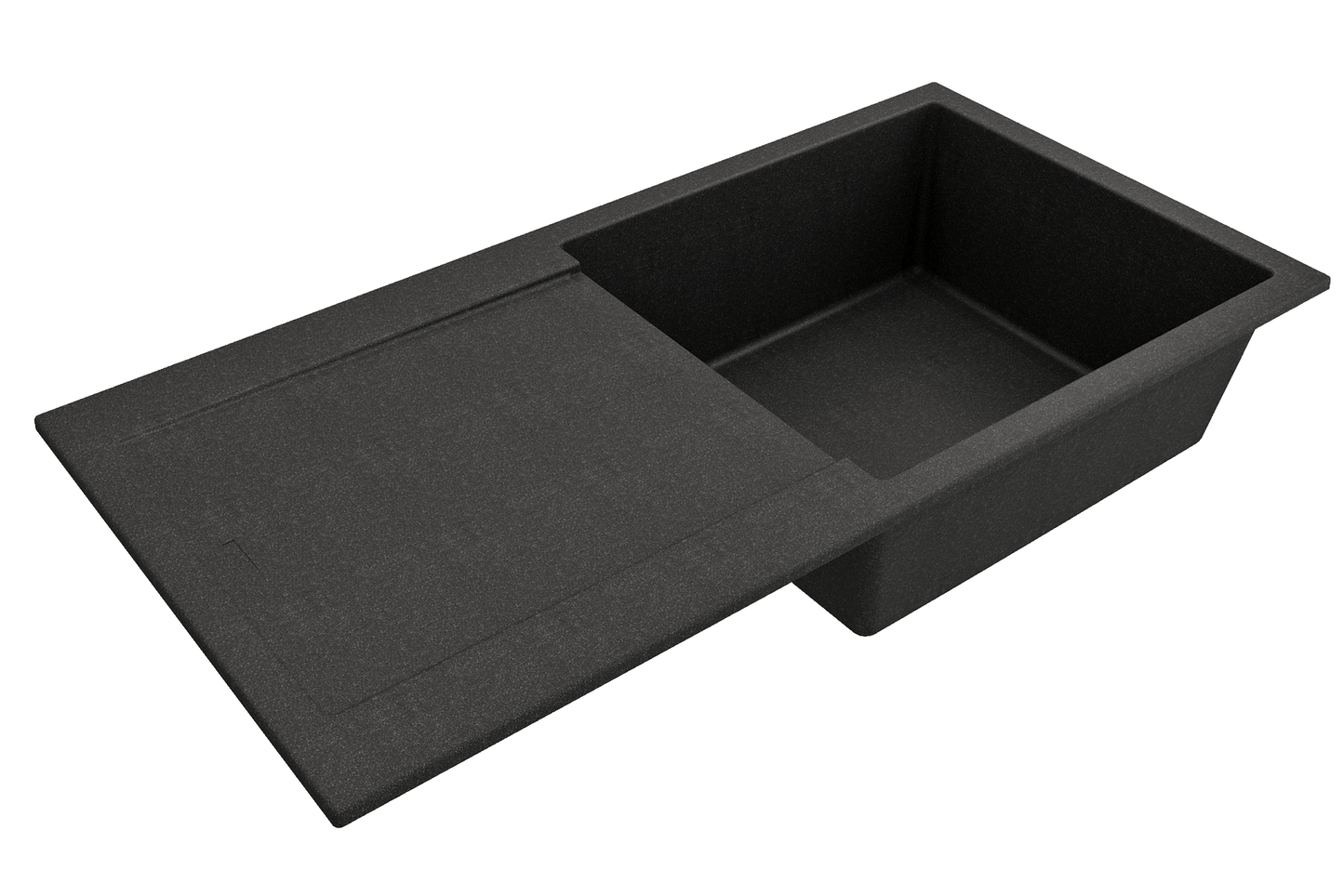 Dual-Mount 20 in. Single Bowl Granite Composite Kitchen Sink with Drain Board