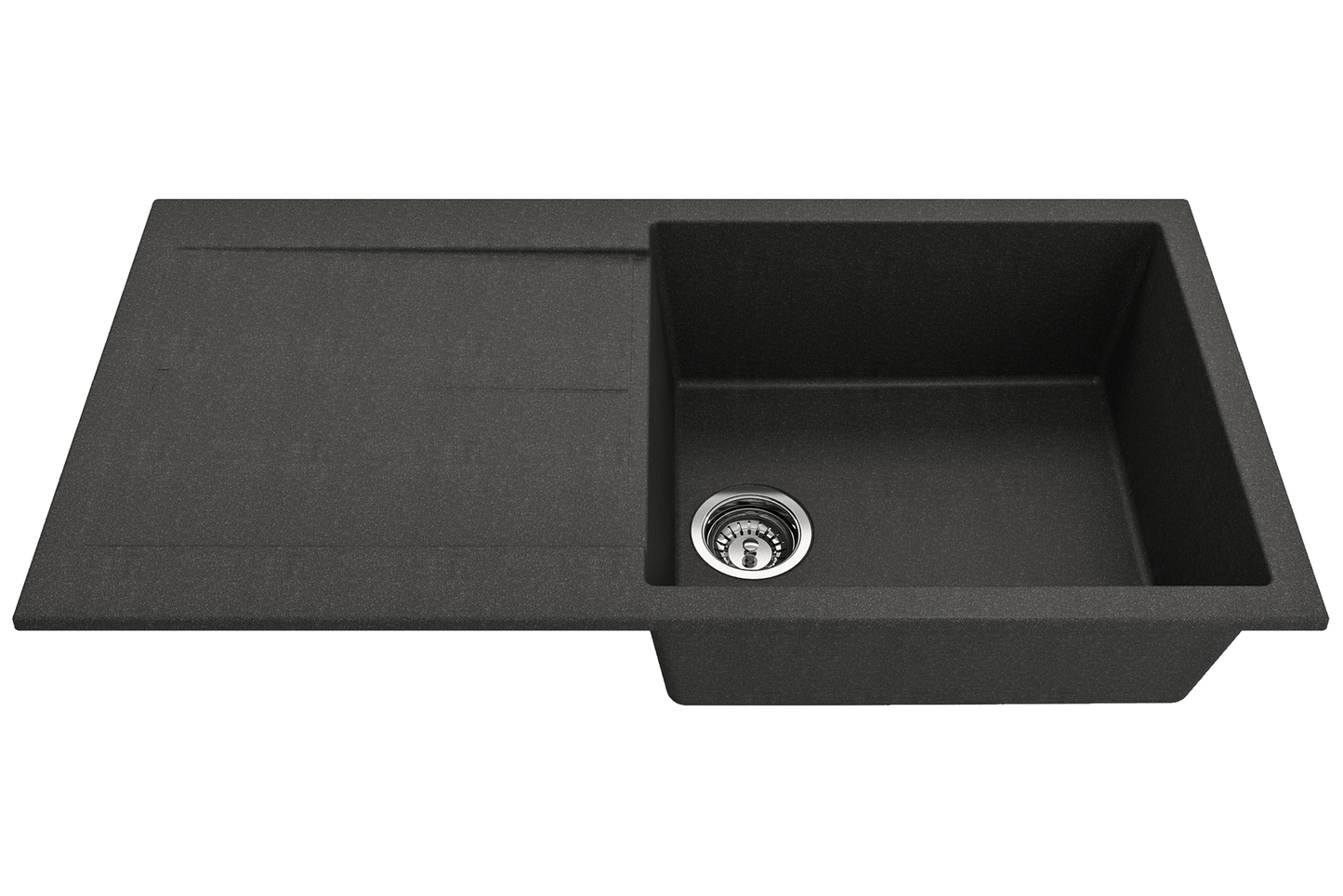 Dual-Mount 20 in. Single Bowl Granite Composite Kitchen Sink with Drain Board