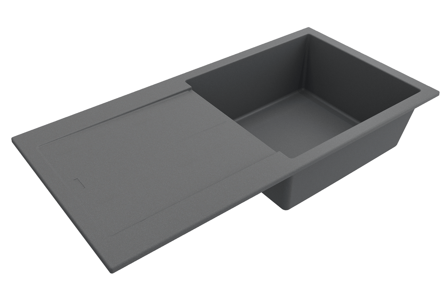 Dual-Mount 20 in. Single Bowl Granite Composite Kitchen Sink with Drain Board