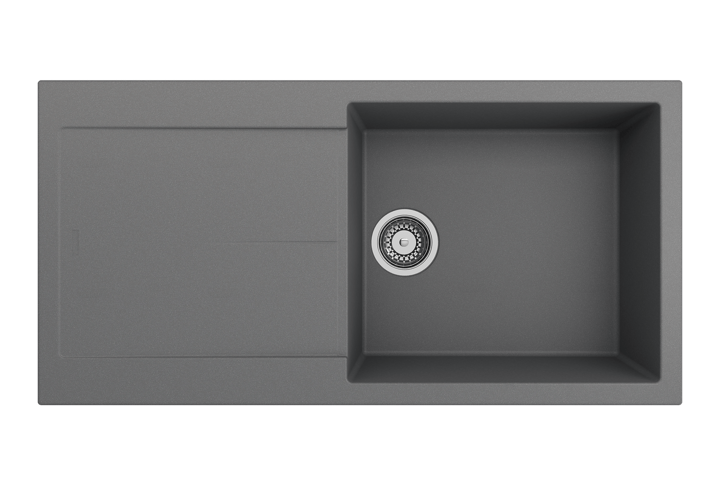 Dual-Mount 20 in. Single Bowl Granite Composite Kitchen Sink with Drain Board