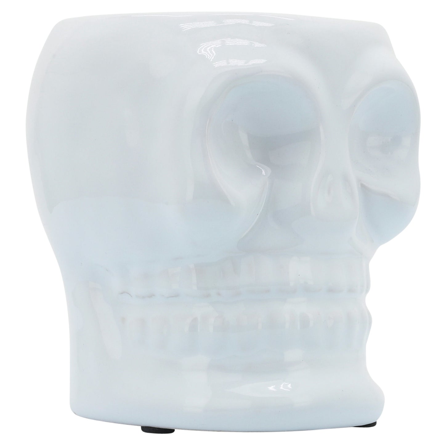 Cer, 5" Skull Vase, White