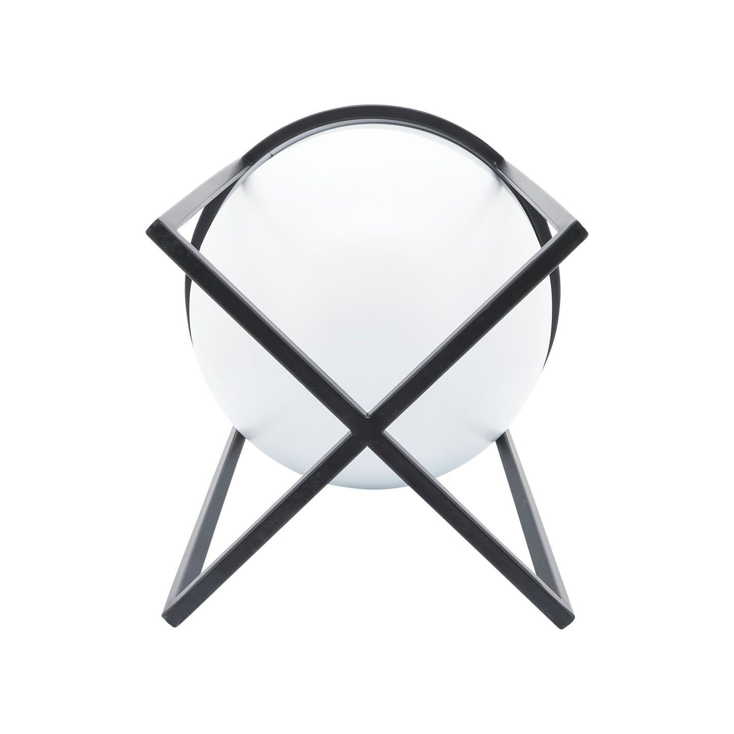 Metal S/2 11/12" Planters W/ Stand, Wht/blk
