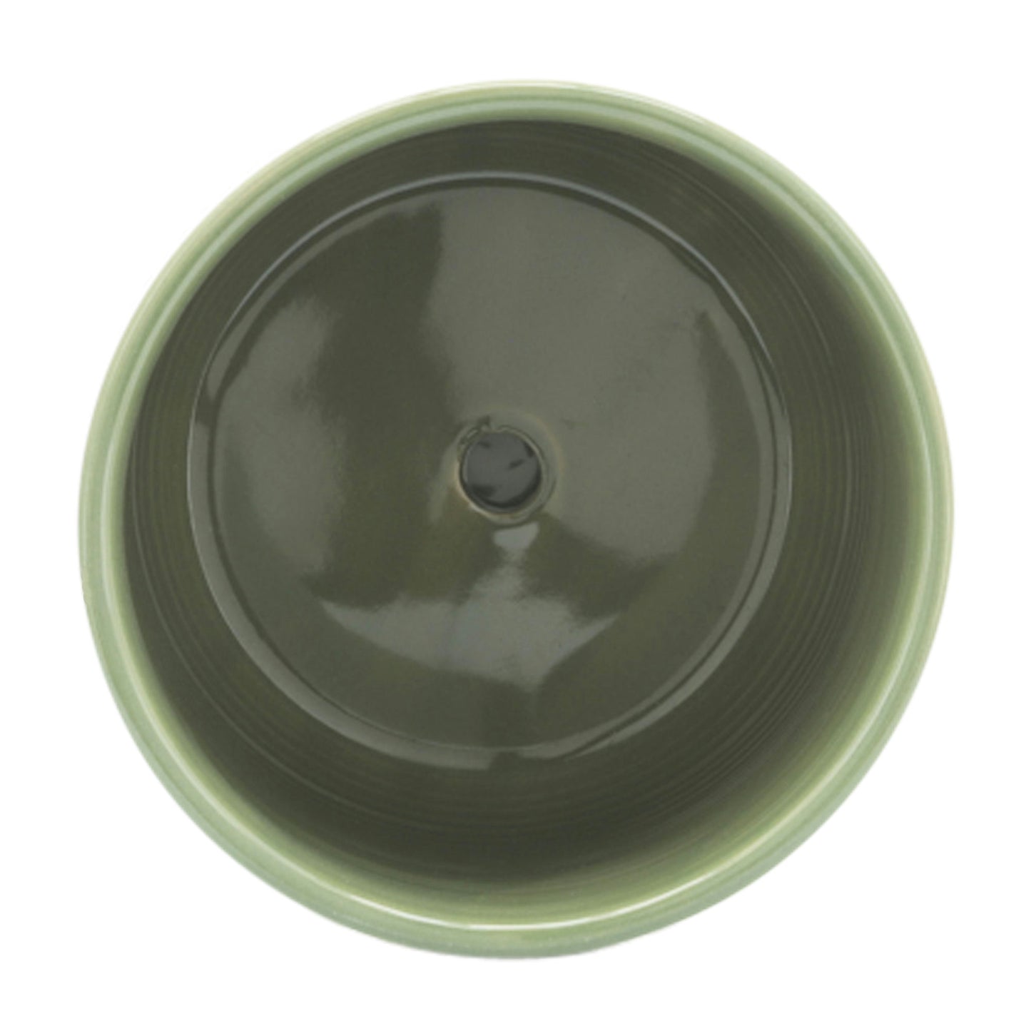 Cer, S/2 5/6" Planter W/ Saucer, Olive