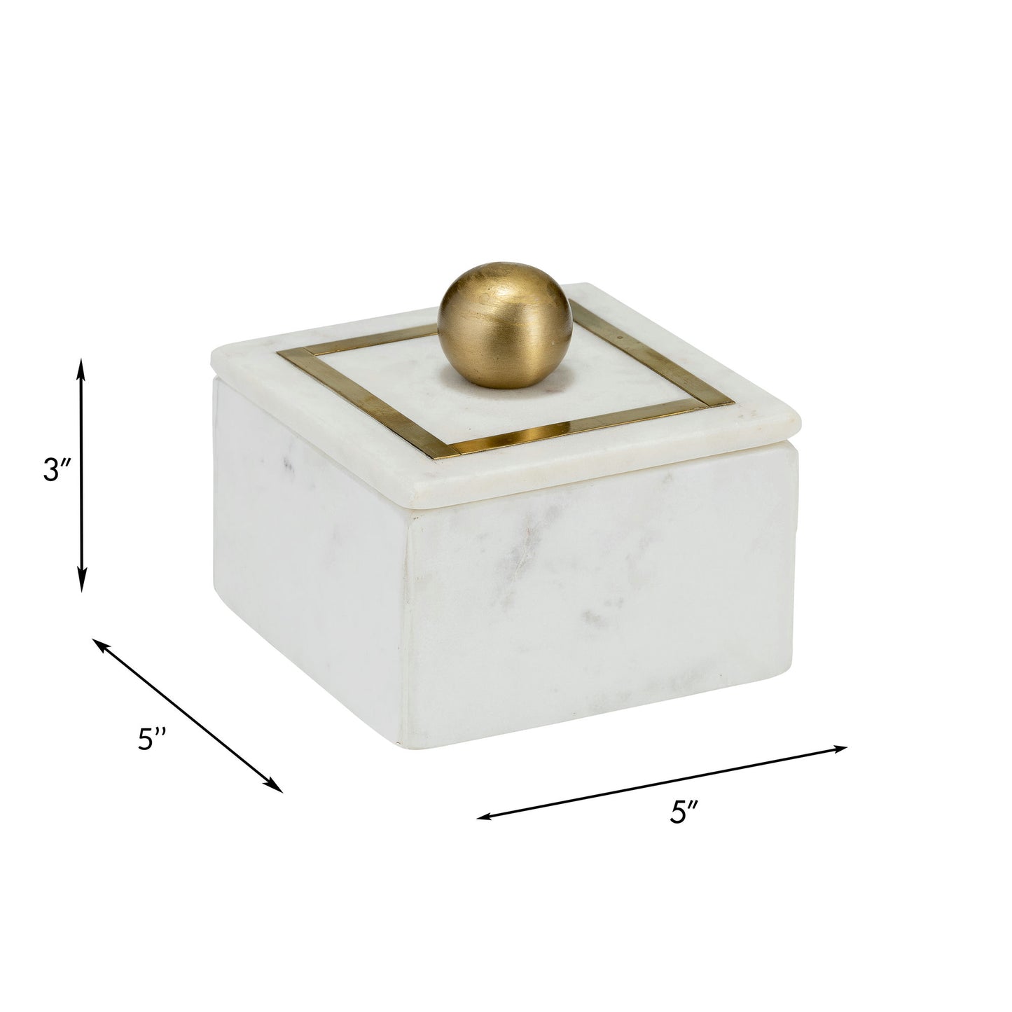 Marble, 5x5 Box - Knob, White