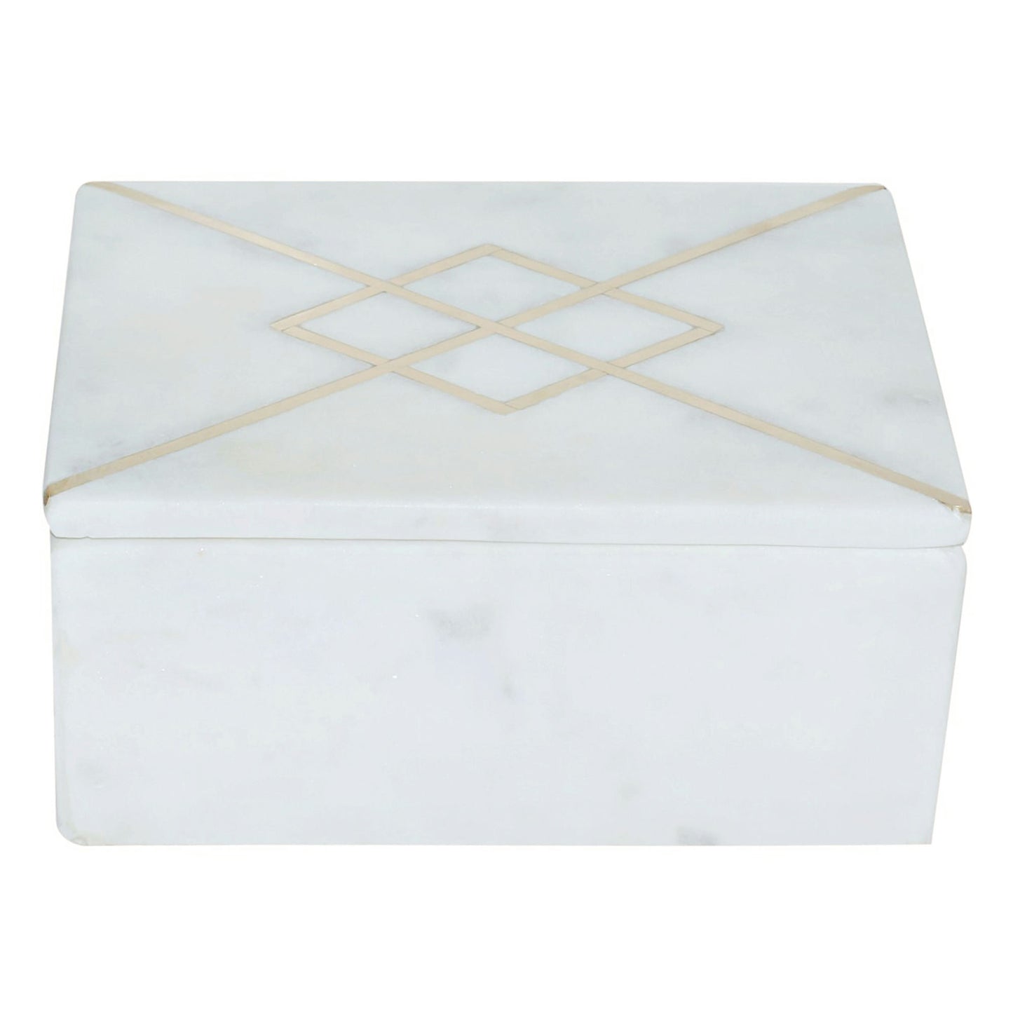 Marble, 7x5 Box W/ Inlay, White