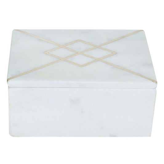 Marble, 7x5 Box W/ Inlay, White