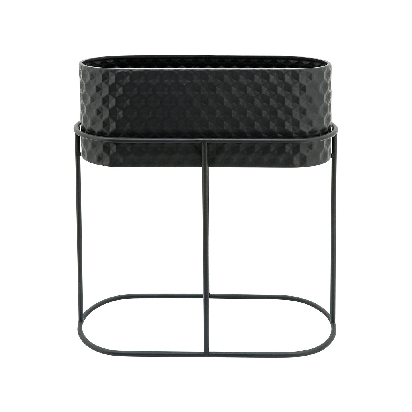 Metal, S/2 20/24" Oval Planters, Black