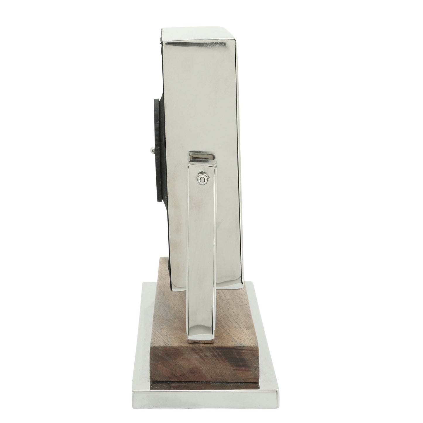 Metal/wood, 12x10 Square Table Clock, Silver