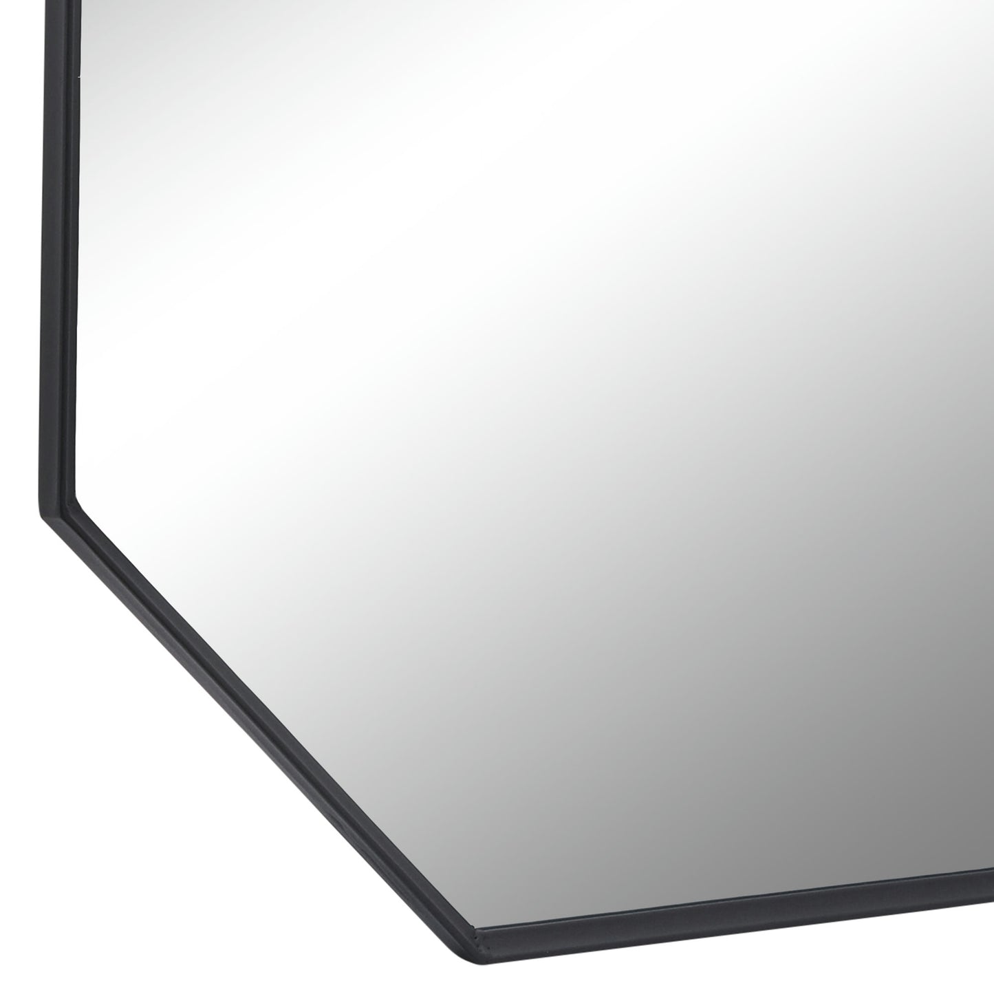 Metal, 32" Octagonal Mirror, Black