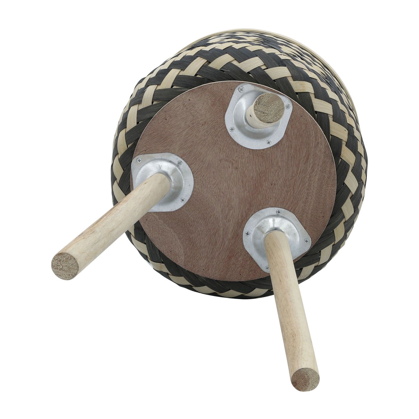 Bamboo S/3 11/13/15" Checkered Planters, Brown