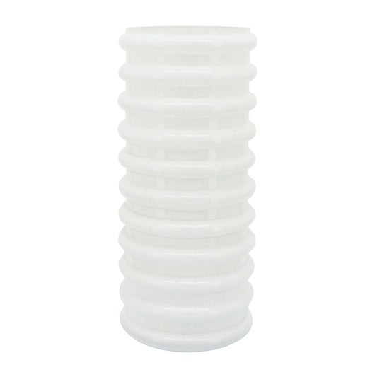 Glass, 14"h, Scallop Vase, White