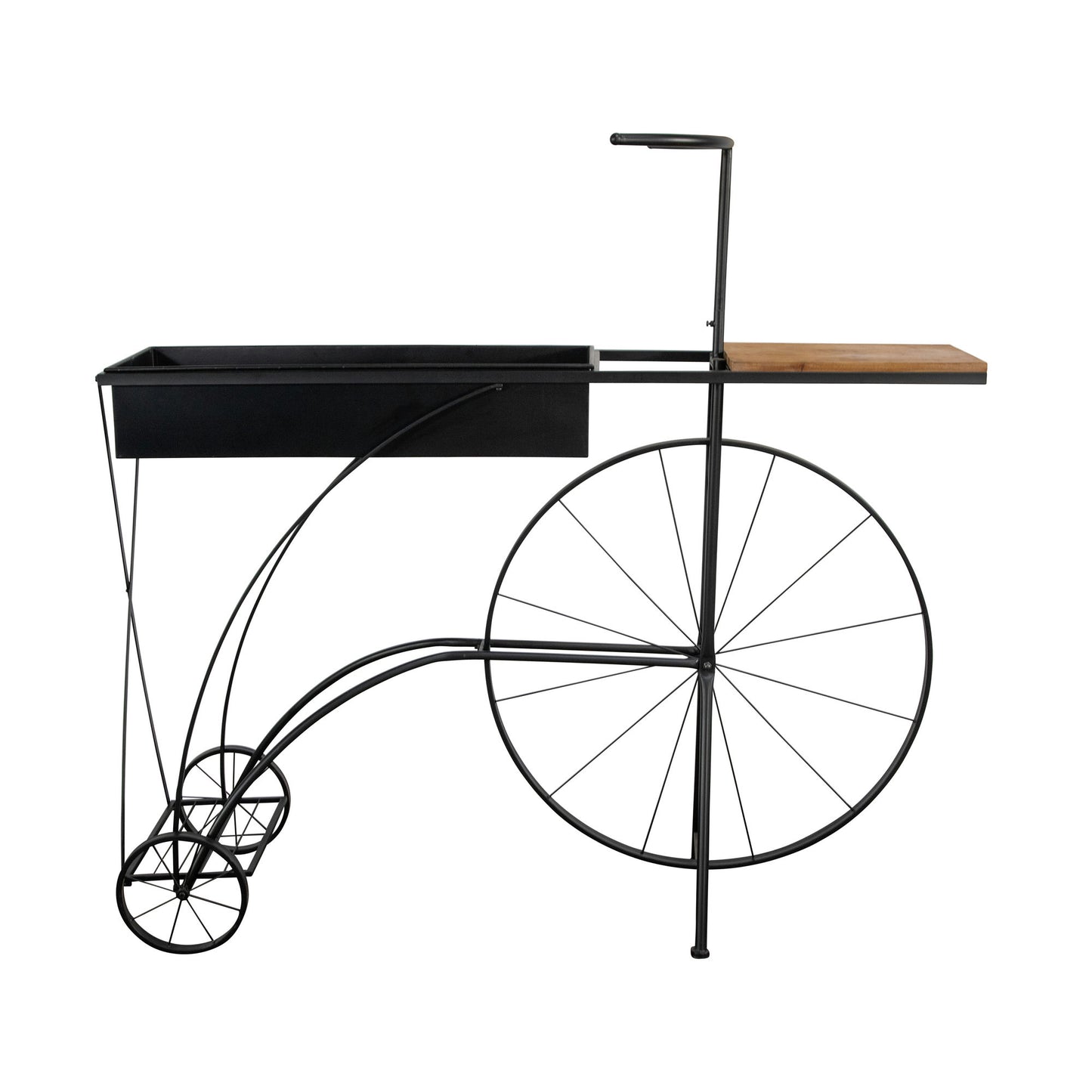 Metal/wood, Bike Planter, Brown/black
