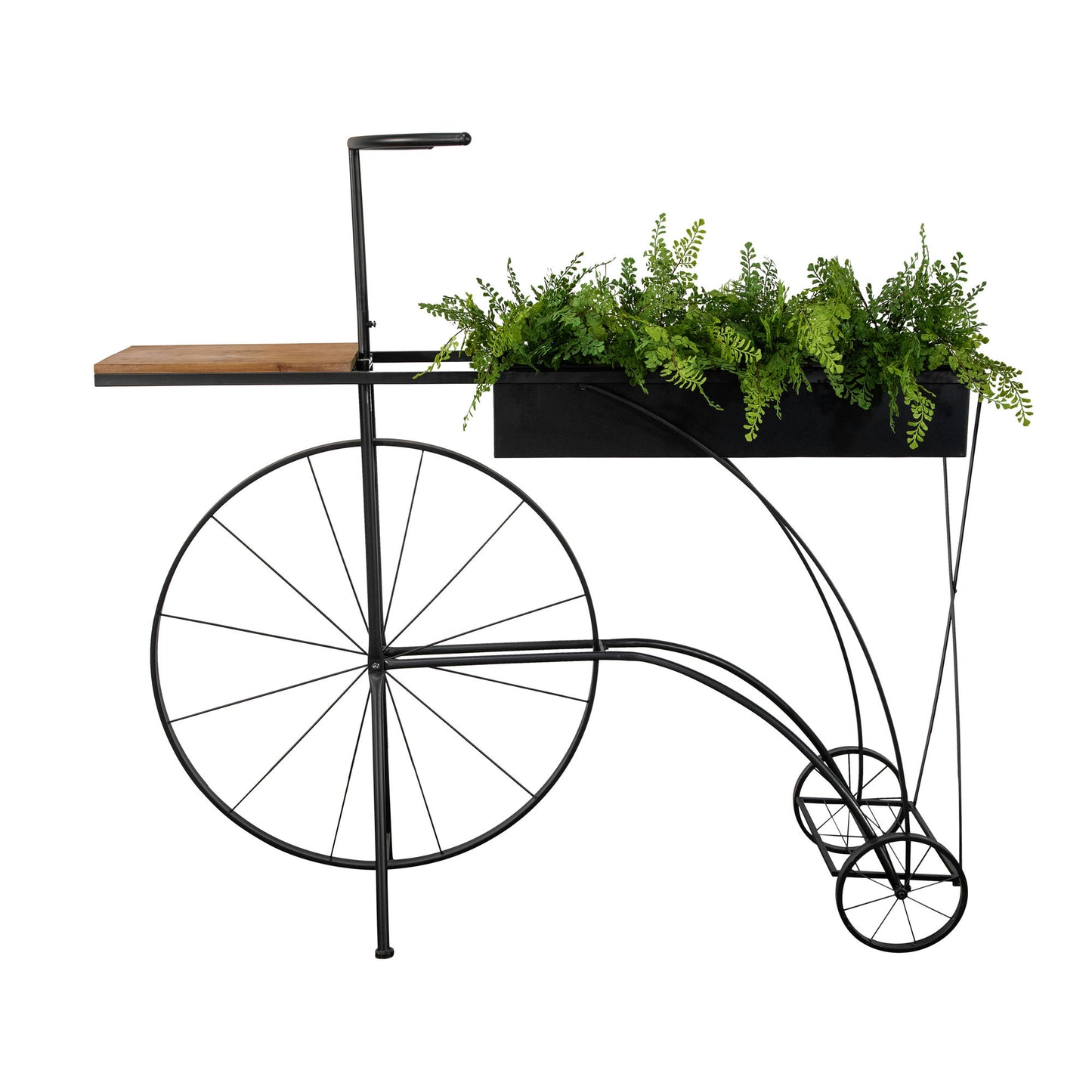 Metal/wood, Bike Planter, Brown/black